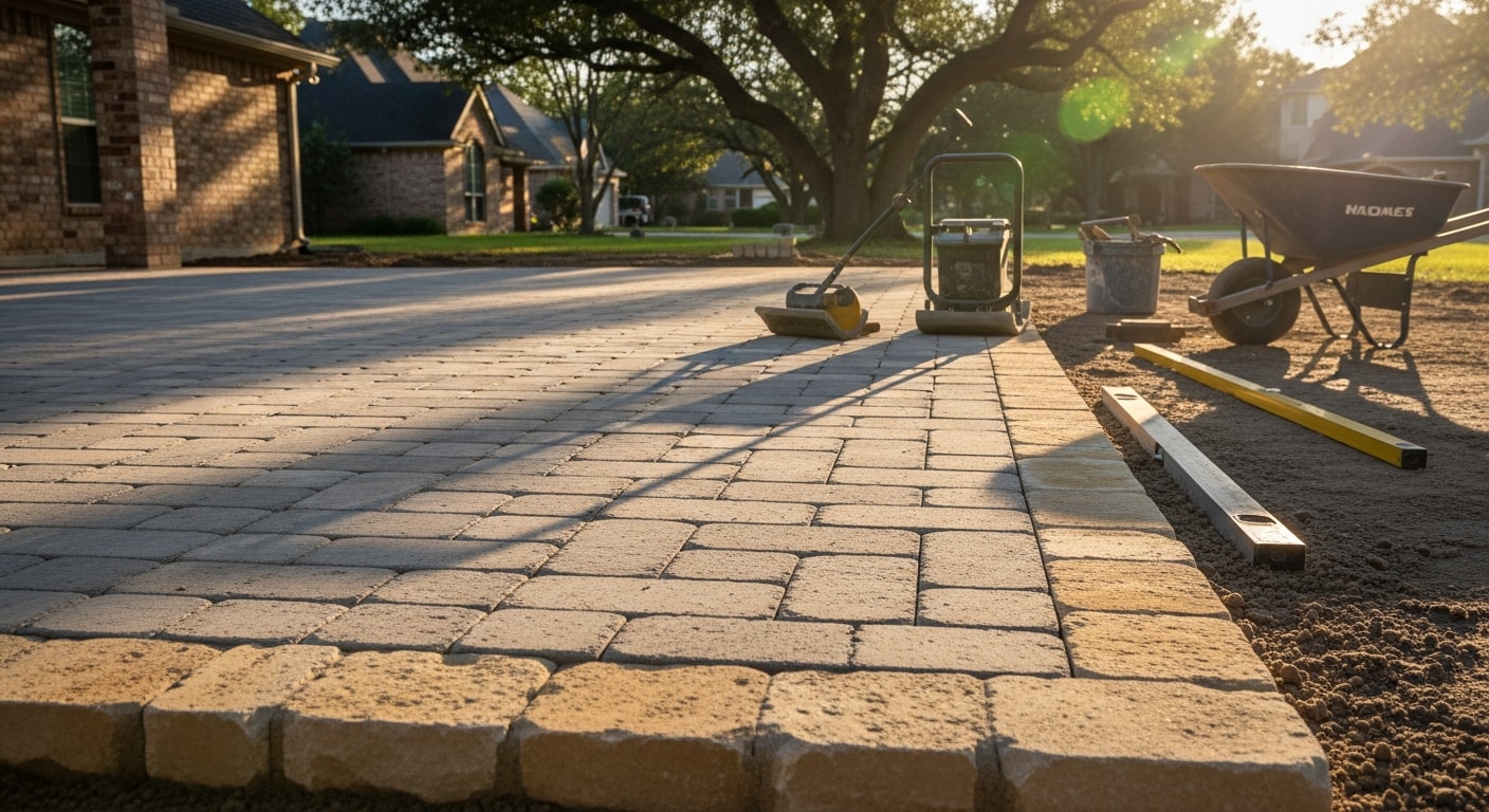 Custom patio and hardscape installation in College Station