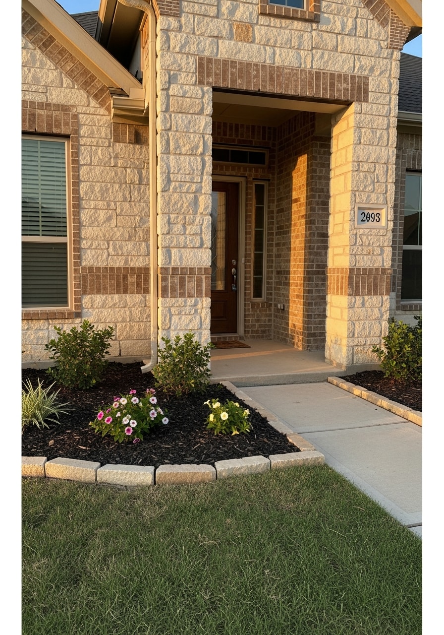Detail of a Bryan home's exterior entrance and porch area reflecting local architectural character.